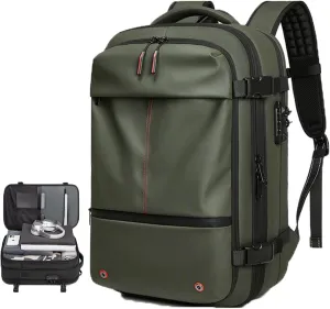Airvac Backpack, Airvac Travel Backpack Bag, Spence Vac Vacuum Bag for Travel with Wireless Vacuum Pump Reusable Compression Suitcases Space Saver 60L (Green)