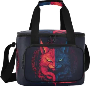 ALAZA Large Lunch Bag Insulated Cooler Bag Soft Lunch Box Cat Hostility Waterproof Leakproof Beach Travel Picnic Portable