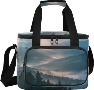 ALAZA Large Lunch Bag Insulated Cooler Bag Soft Lunch Box Mountain Fog Waterproof Leakproof Beach Travel Picnic Portable