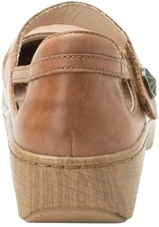 Alegria Women's Onika Leather Wood Grain Mary Jane Shoes