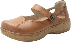 Alegria Women's Onika Leather Wood Grain Mary Jane Shoes