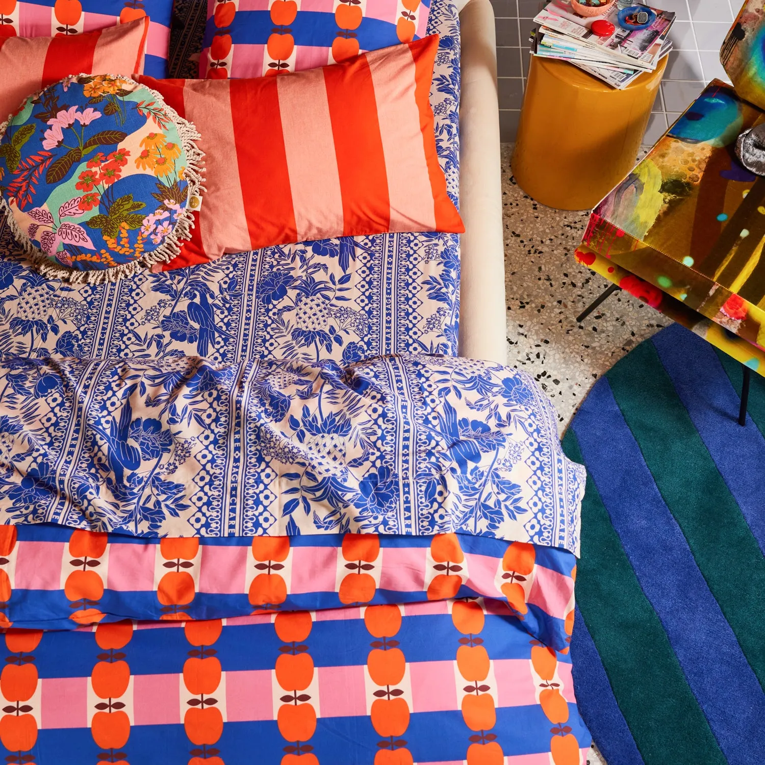 Alexa Cotton Flat Sheet Lapis