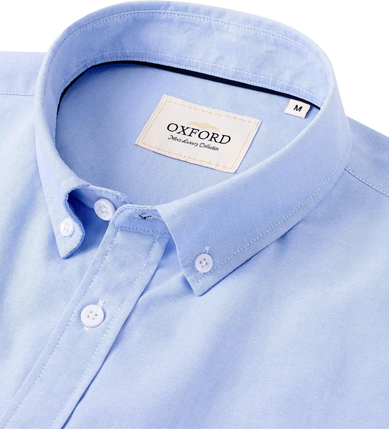 Alimens & Gentle Men's Short Sleeve Oxford Shirt Regular Fit Button Down Collar Shirts with Pocket