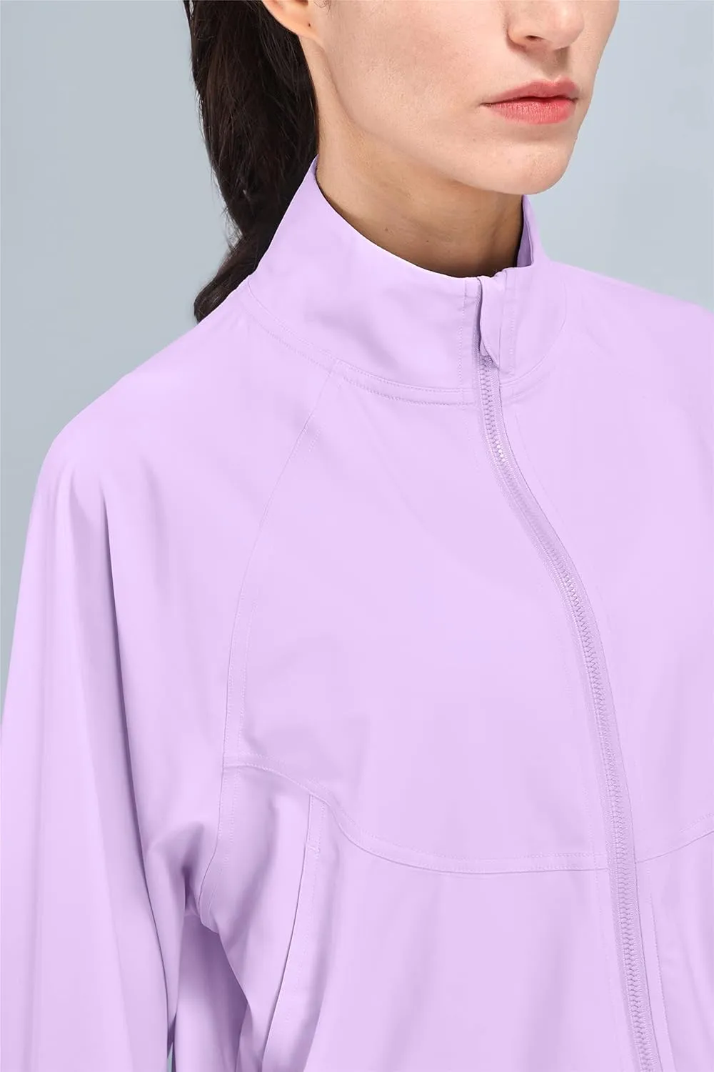 altiland Women's Athletic Running Yoga Gym Track Zip Up Cropped Jackets UPF 50  Sun Protection Long Sleeve Workout Shirts