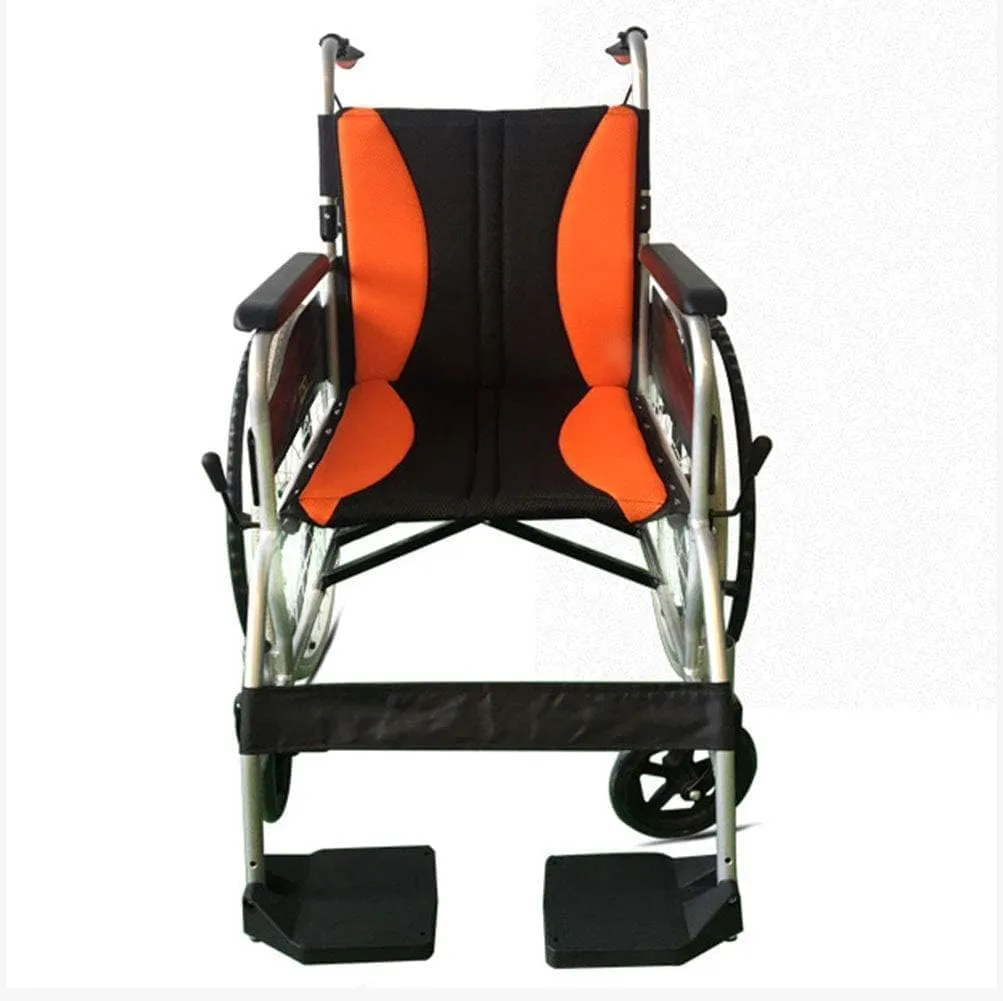 Aluminum Alloy Folding Soft Seat Wheelchair, Four-Wheeled Portable Wheelchair, Elderly Light