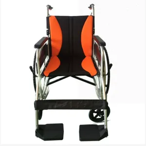 Aluminum Alloy Folding Soft Seat Wheelchair, Four-Wheeled Portable Wheelchair, Elderly Light