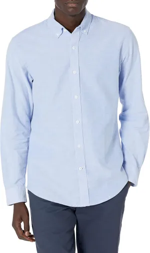Amazon Essentials Men's Long-Sleeve Regular-Fit Stretch Oxford Shirt (Available in Big & Tall)