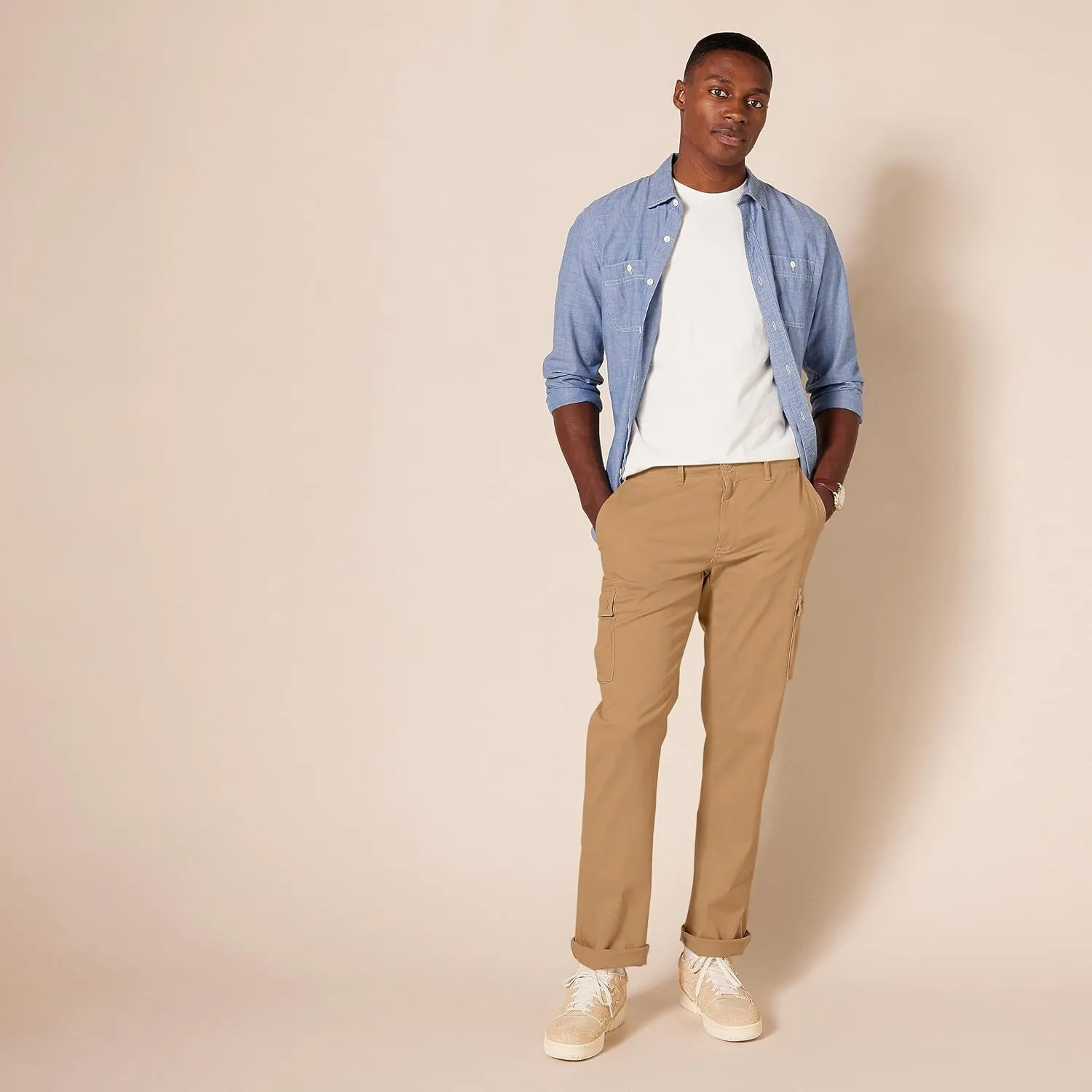 Amazon Essentials Men's Straight-Fit Stretch Cargo Pant (Available in Big & Tall)