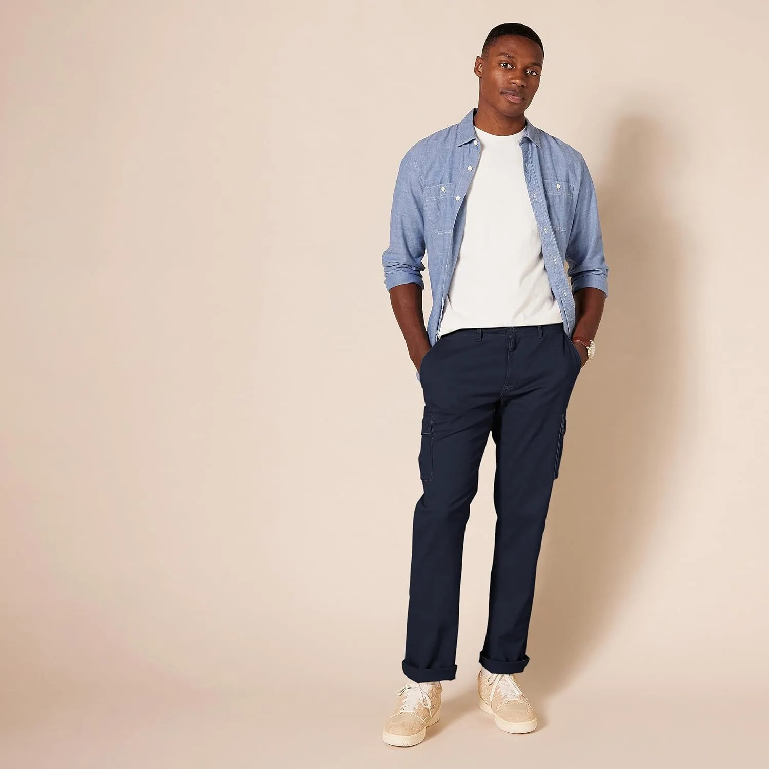 Amazon Essentials Men's Straight-Fit Stretch Cargo Pant (Available in Big & Tall)