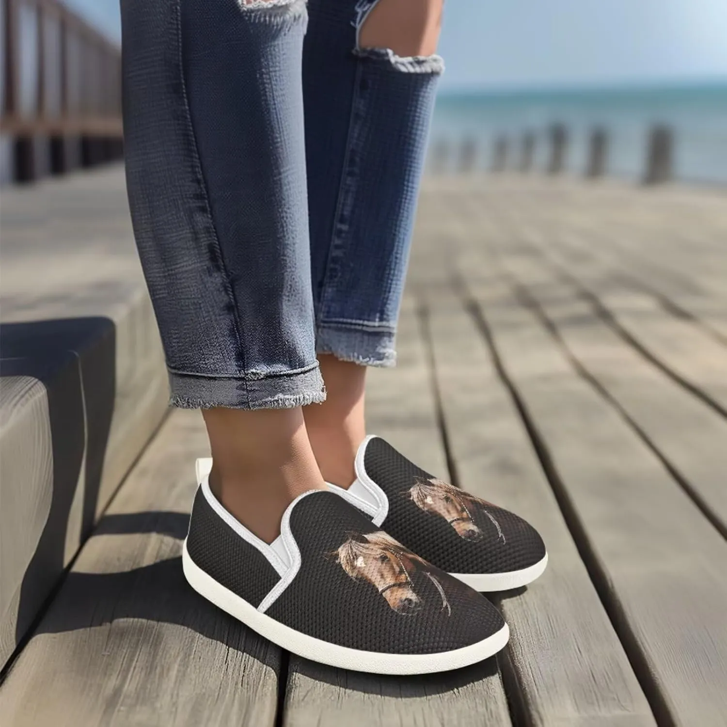 Animal Pattern Walking Shoes for Women Comfort Fashion Casual Sneakers Lightweight Soft Mesh Flat Breathable Workout Wide Width
