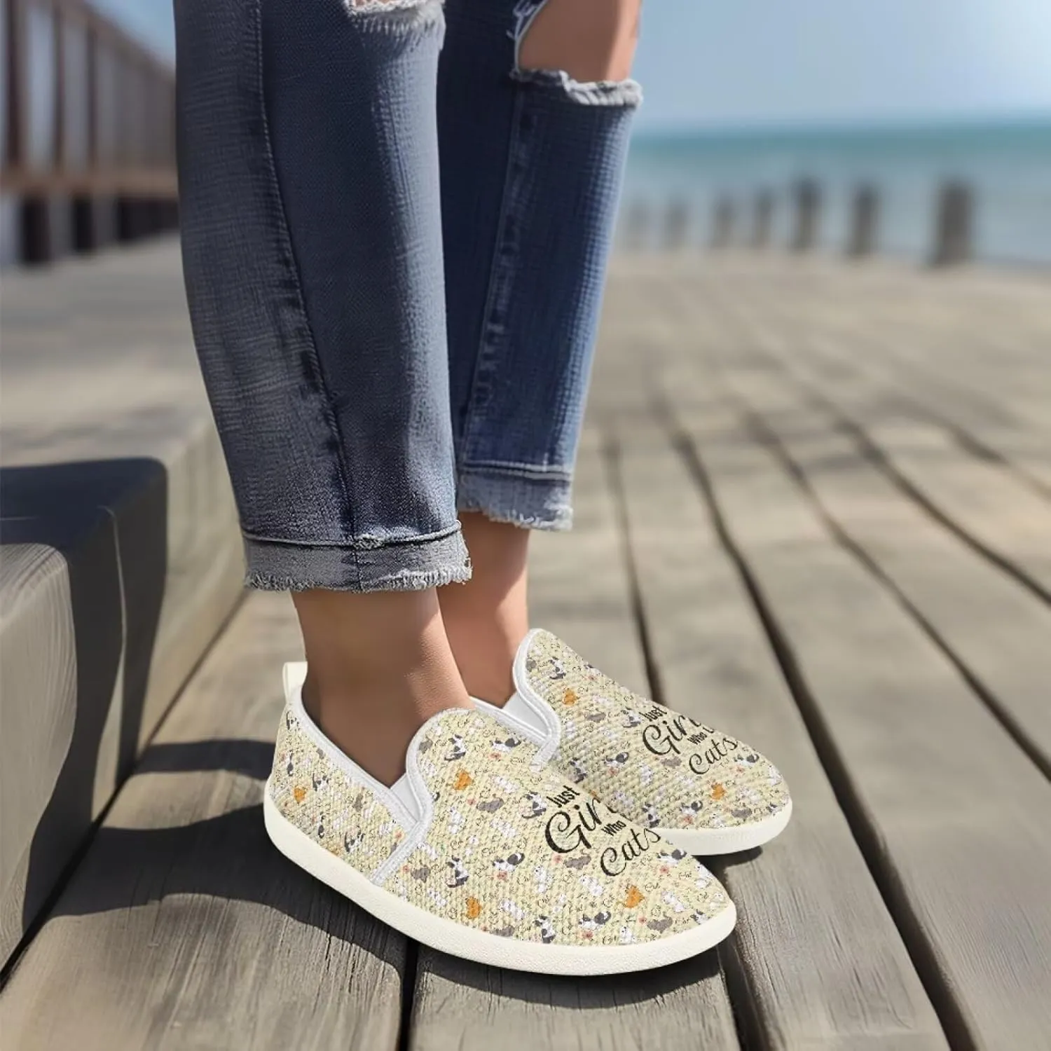 Animal Print Running Shoes | Flats for Women | Tennis Shoes | Slip Resistant Work Shoes