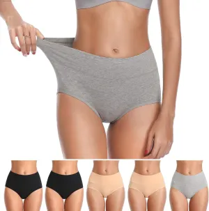 ASIMOON Womens Cotton Underwear Breathable Stretch Postpartum Panties Full Coverage Ladies Briefs Multipack