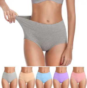 ASIMOON Womens Cotton Underwear Breathable Stretch Postpartum Panties Full Coverage Ladies Briefs Multipack