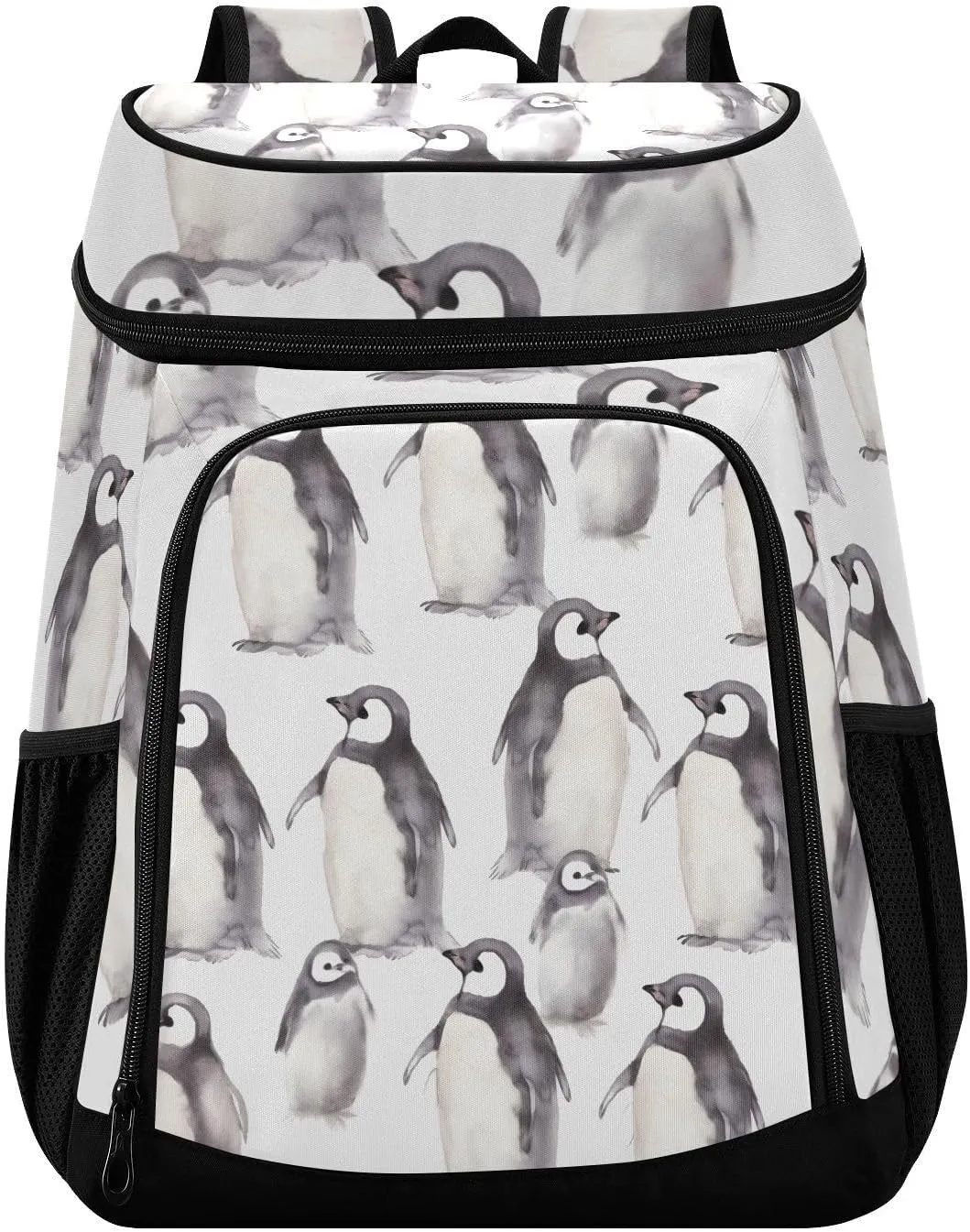 Baby Emperor Penguin Black Cooler Backpack Cooler Insulated Leak Proof Lunch Backpack 36 Cans Waterproof Soft for Men Women Picnic Hiking Camping Beach