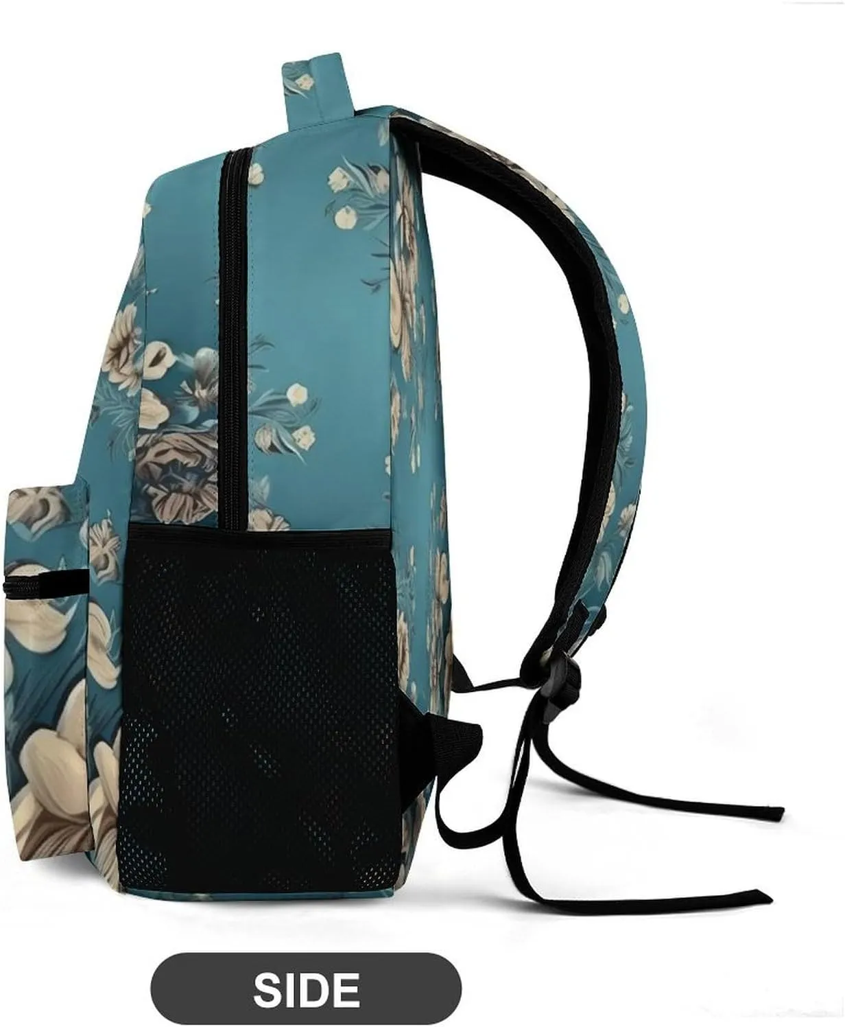 Backpack for Men Women Laptop Backpack Deep Sea Blue Flowers Casual Daypack Laptop Bag for Travel