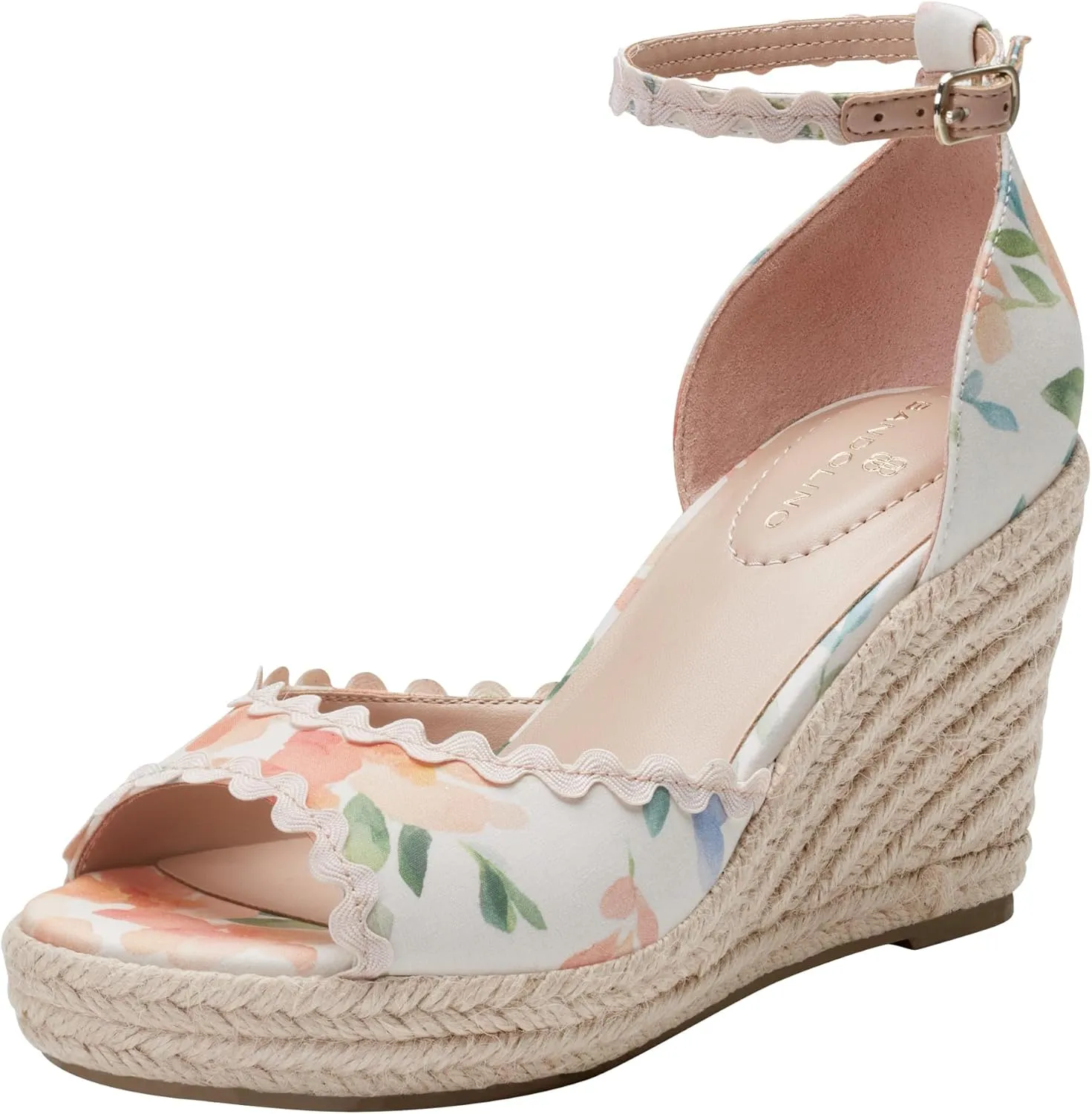 Bandolino Women's KENDRI Wedge Sandal, Ivory Floral Multi 150, 9
