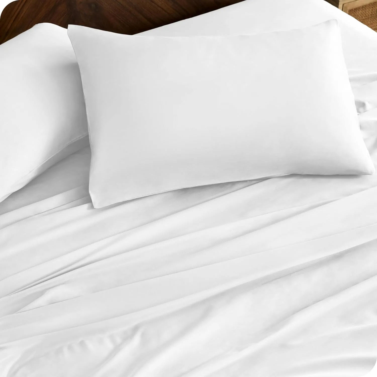 Bare Home 100% Organic Cotton Twin XL Sheet Set - Crisp Percale Weave - 260 Thread Count - Lightweight & Breathable - Bedding Sheets & Pillowcases (Twin XL, French Beige)