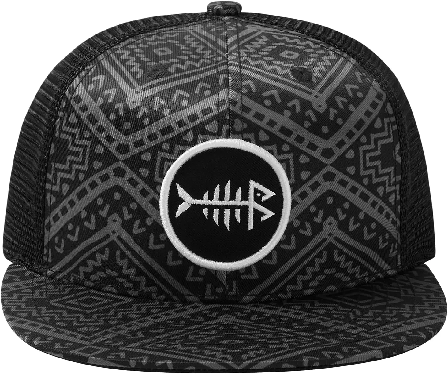BASSDASH Flat Brim Trucker Cap Adjustable Snapback Hat Mesh Back for Men Women