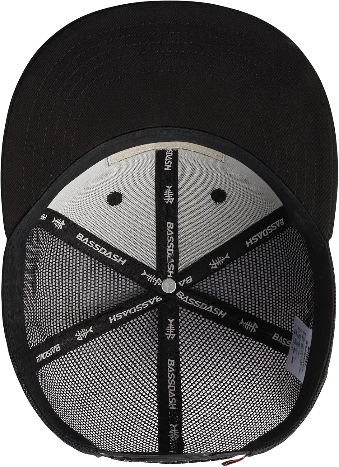 BASSDASH Flat Brim Trucker Cap Adjustable Snapback Hat Mesh Back for Men Women