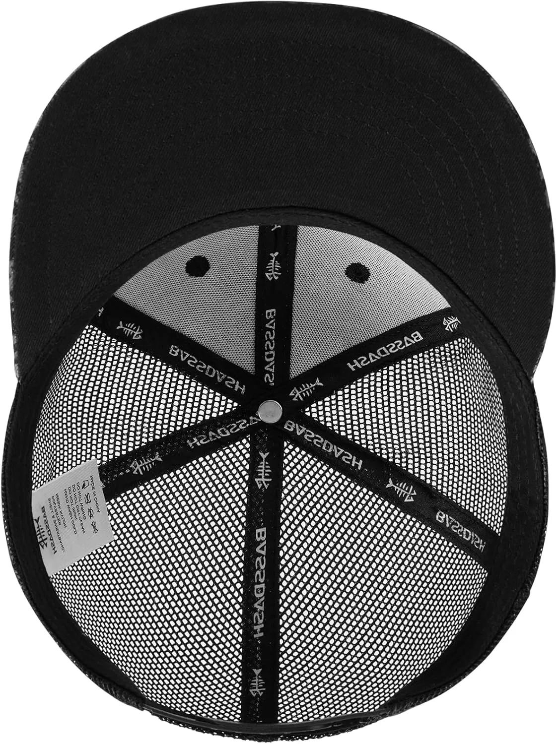 BASSDASH Flat Brim Trucker Cap Adjustable Snapback Hat Mesh Back for Men Women