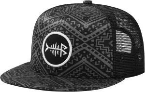 BASSDASH Flat Brim Trucker Cap Adjustable Snapback Hat Mesh Back for Men Women