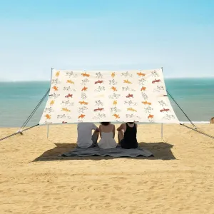 Beach Shade Tent with UPF50  UV Protection,Classic Horse Riders Equestrian Lightweight Camping Sun Shelter for Outdoor,Camping Trips, Fishing, Backyard,Picnics,Easy Set Up and Carry 9x10.5 FT