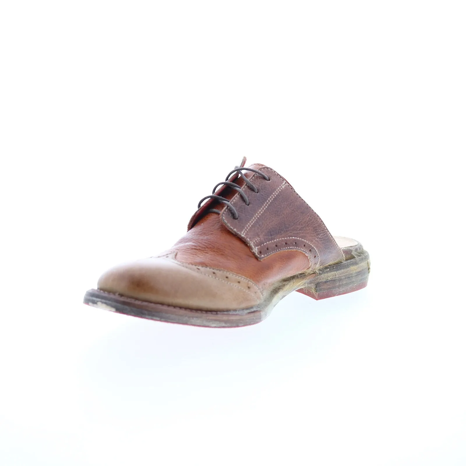 Bed Stu Matilda F346012 Womens Brown Leather Lace Up Mule Flats Shoes