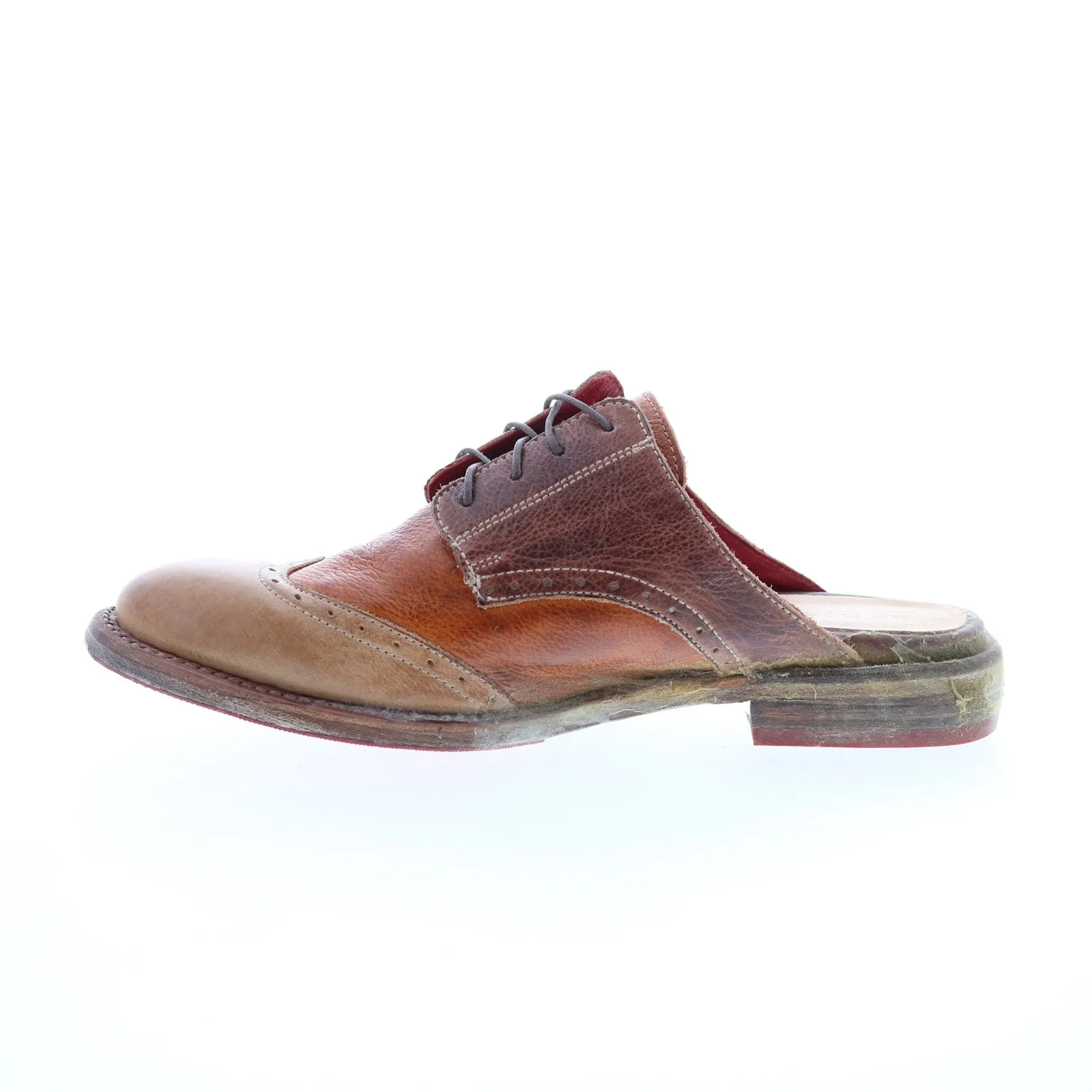 Bed Stu Matilda F346012 Womens Brown Leather Lace Up Mule Flats Shoes