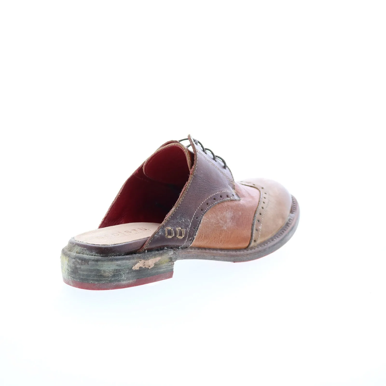 Bed Stu Matilda F346012 Womens Brown Leather Lace Up Mule Flats Shoes