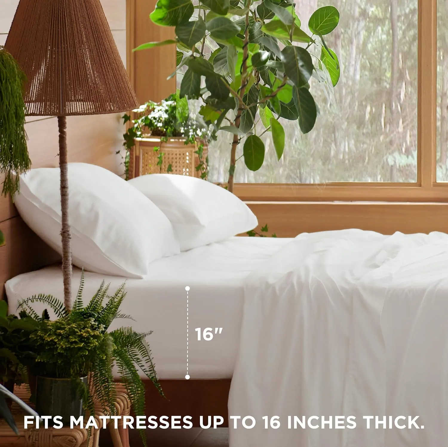 Bedsure Cooling Sheets King Size - Lyocell Cotton Sheet Set, GentleSoft™, Silky & Breathable Eucalyptus Bed Sheets with Deep Pocket, 4 Pieces, Luxury Hotel Bedding, White