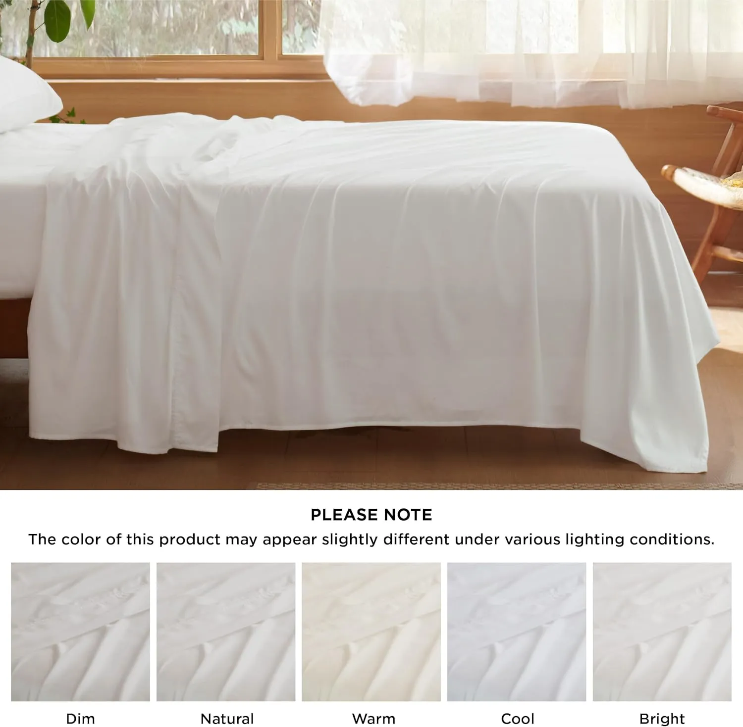 Bedsure Cooling Sheets King Size - Lyocell Cotton Sheet Set, GentleSoft™, Silky & Breathable Eucalyptus Bed Sheets with Deep Pocket, 4 Pieces, Luxury Hotel Bedding, White