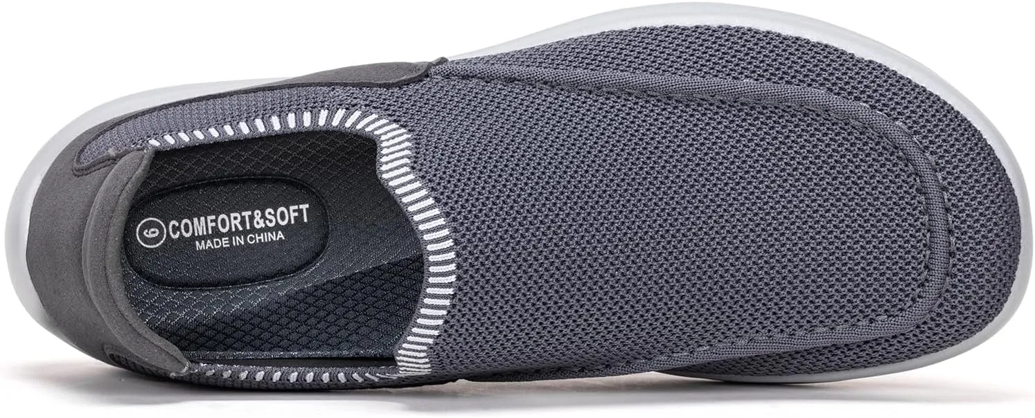 BEJINASH Men’s Slip-on Walking Shoes, Lightweight Breathable Go Walk Shoes with Arch Support,Comfortable Casual Loafers Shoes