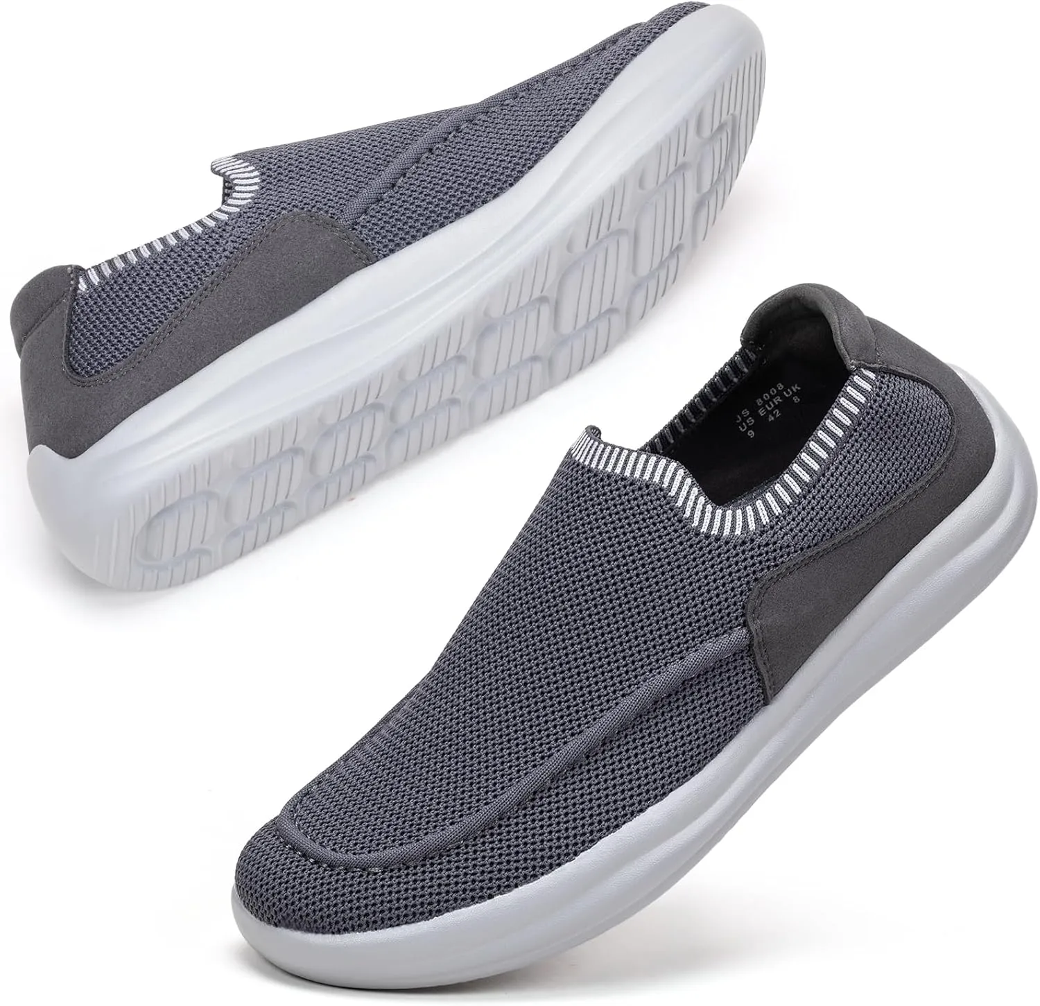 BEJINASH Men’s Slip-on Walking Shoes, Lightweight Breathable Go Walk Shoes with Arch Support,Comfortable Casual Loafers Shoes