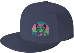 Believe Metastatic Breast Cancer Awareness Blue Pink Green Ribbon Fashion Flat Cap Adujstable Men Women Baseball Caps Outdoor