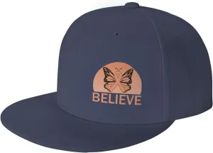 Believe Uterine Cancer Awareness Peach Ribbon Fashion Flat Cap Adujstable Men Women Baseball Caps Outdoor