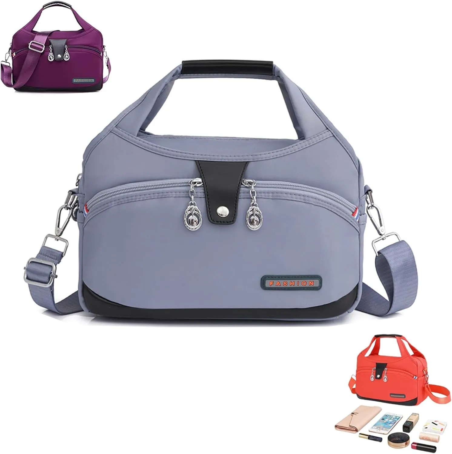 Blaciokamith Soft Side Lightweight Underseat Tote Bag, Oxford Cloth Shoulder Bags, Carry on Small Duffel Bag