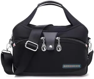 Blaciokamith Soft Side Lightweight Underseat Tote Bag,Blaciokamith Tote Bag,Waterproof Oxford for Women (Black)