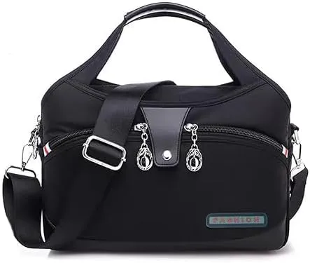 Blaciokamith Soft Side Lightweight Underseat Tote Bag,Blaciokamith Tote Bag,Waterproof Oxford for Women (Black)