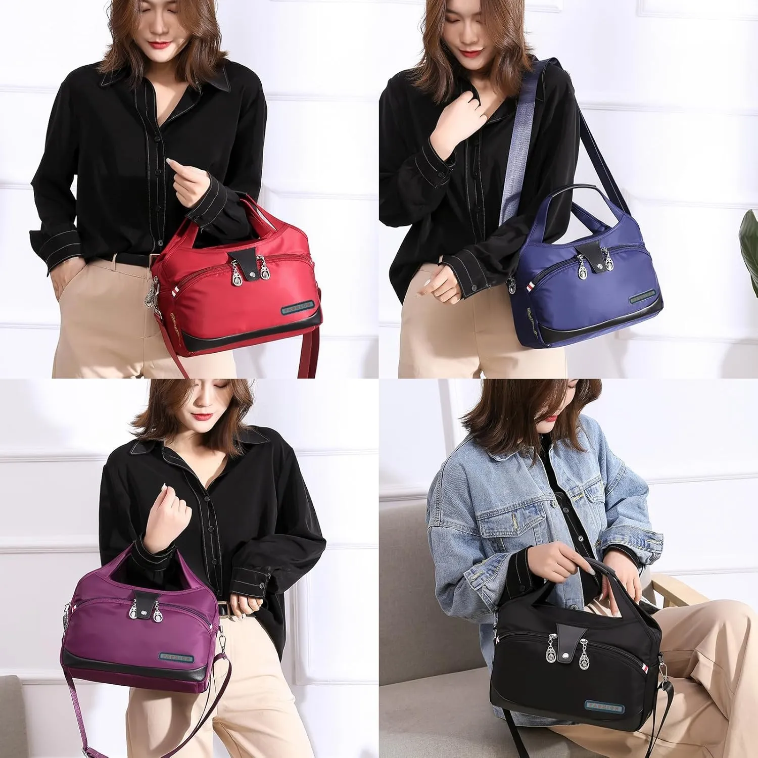 Blaciokamith Tote Bag, Soft Side Lightweight Underseat Tote Bag, Fashionable Simple Messenger Bag for Womens