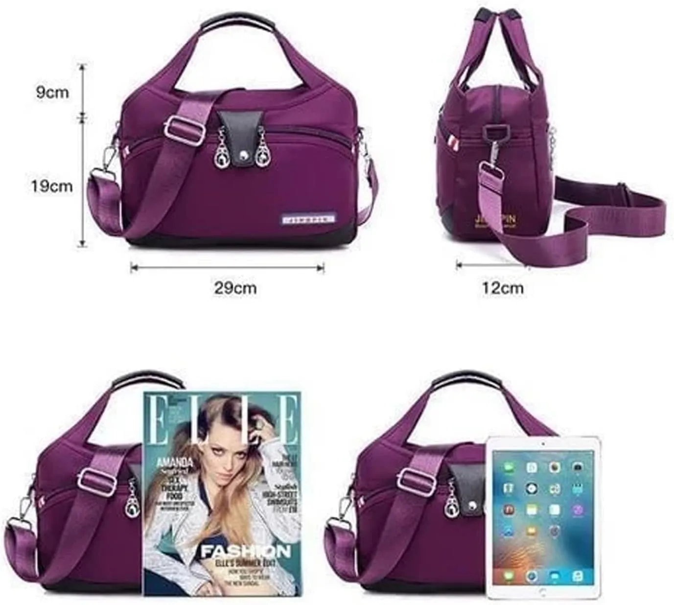 Blaciokamith Tote Bag, Soft Side Lightweight Underseat Tote Bag, Fashionable Simple Messenger Bag for Womens