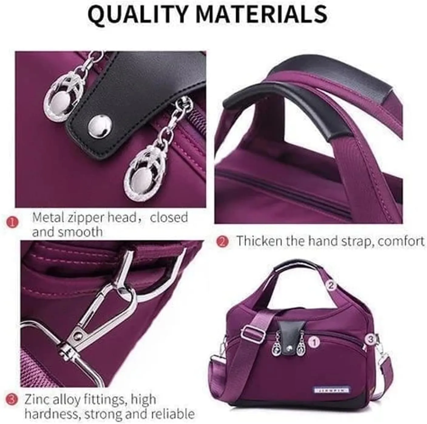 Blaciokamith Tote Bag, Soft Side Lightweight Underseat Tote Bag, Fashionable Simple Messenger Bag for Womens