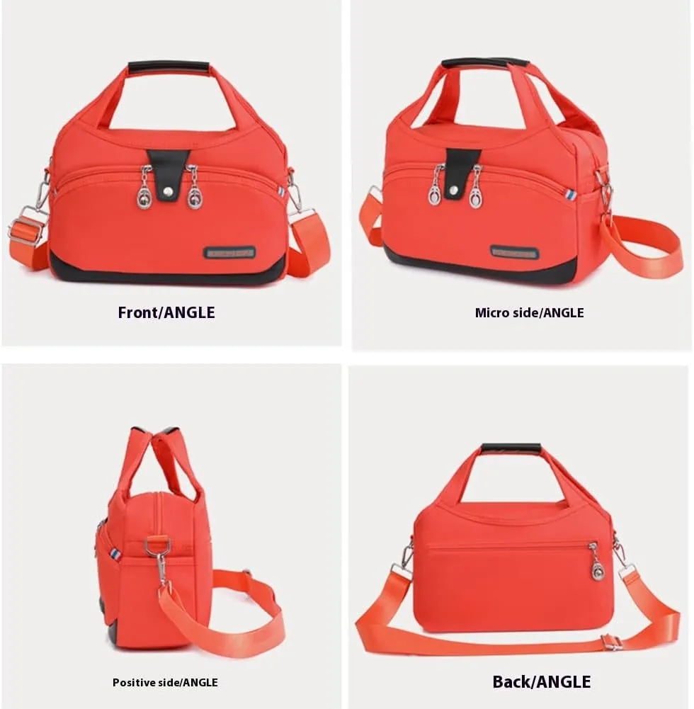 Blaciokamith Tote Bag, Soft Side Lightweight Underseat Tote Bag, Multi-Pocket Fashion Waterproof Handbag Crossbody