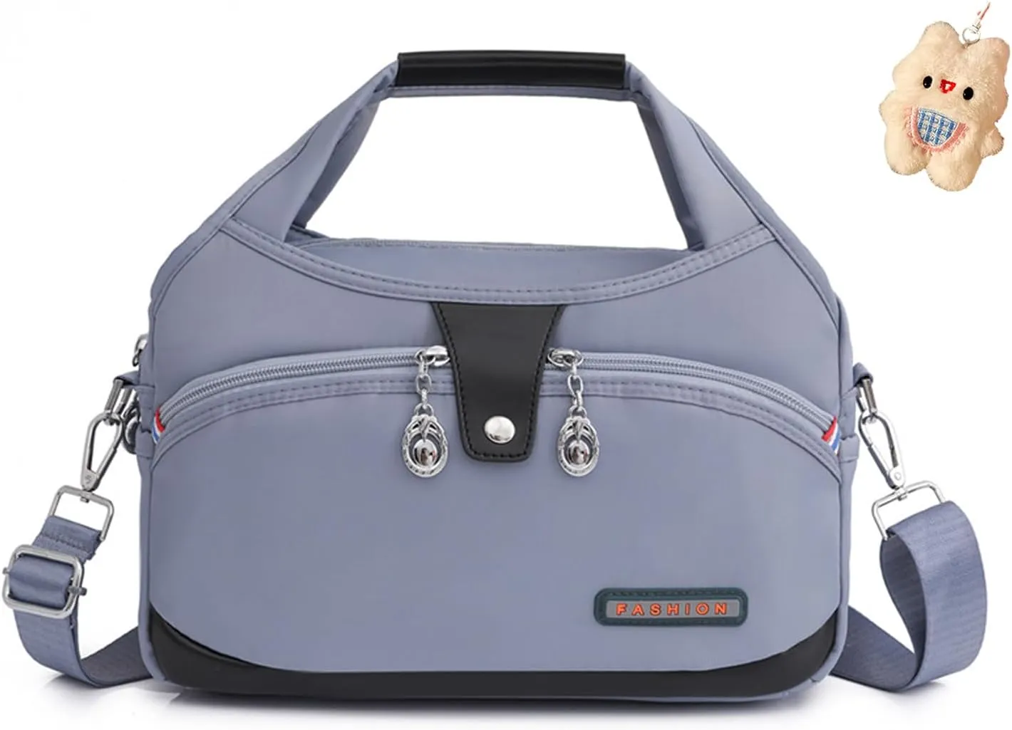 Blaciokamith Tote Bag, Soft Side Lightweight Underseat Tote Bag, Multi-Pocket Fashion Waterproof Handbag Crossbody