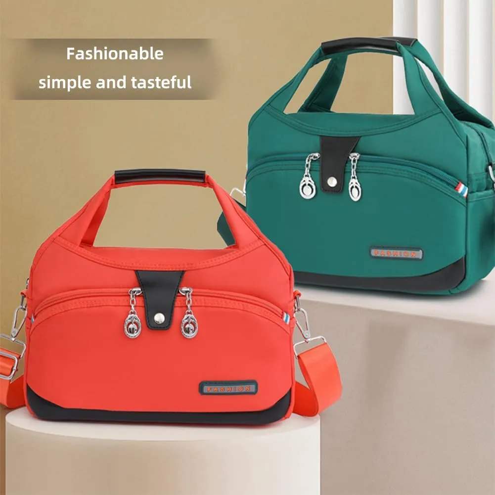 Blaciokamith Tote Bag, Soft Side Lightweight Underseat Tote Bag, Multi-Pocket Fashion Waterproof Handbag Crossbody