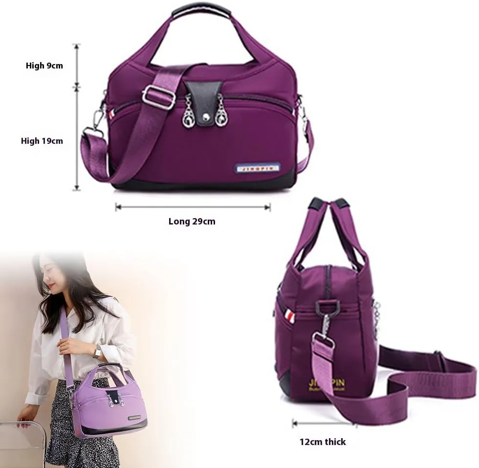 Blaciokamith Tote Bag, Soft Side Lightweight Underseat Tote Bag, Multi-Pocket Fashion Waterproof Handbag Crossbody