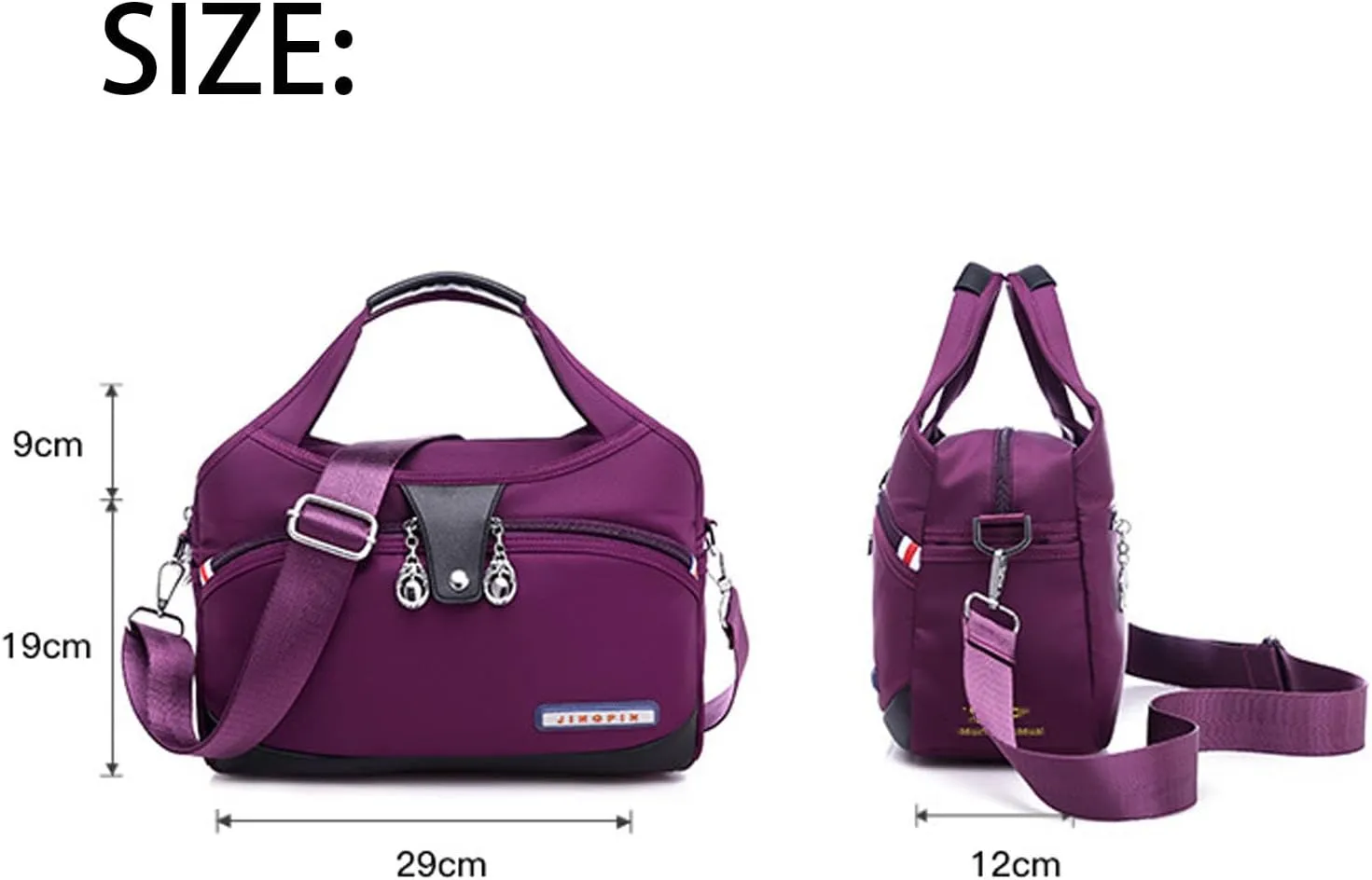 Blaciokamith Tote Bag, Soft Side Lightweight Underseat Tote Bag, Multi-pocket Waterproof Handbag Crossbody