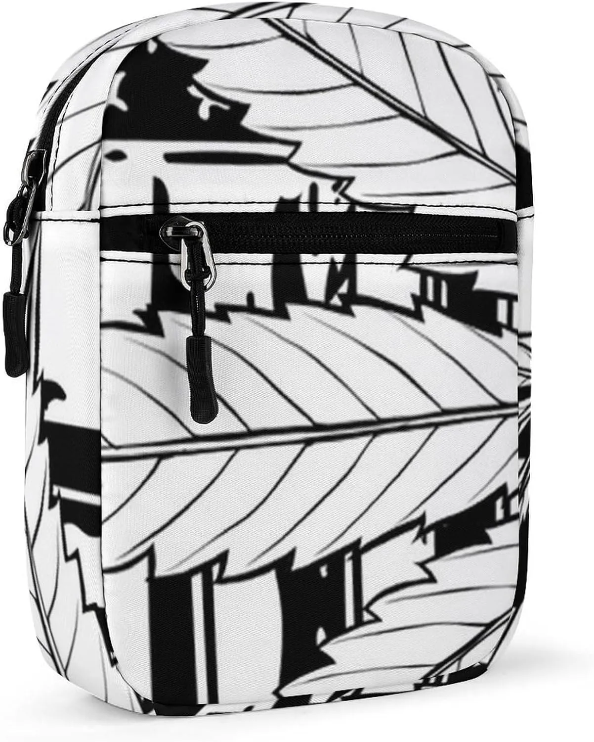 Black And White American Flag Crossbody Bag Small Shoulder Bag Waterproof, Lightweight And Convenient