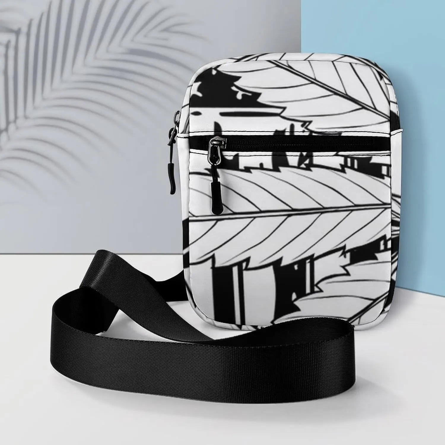 Black And White American Flag Crossbody Bag Small Shoulder Bag Waterproof, Lightweight And Convenient