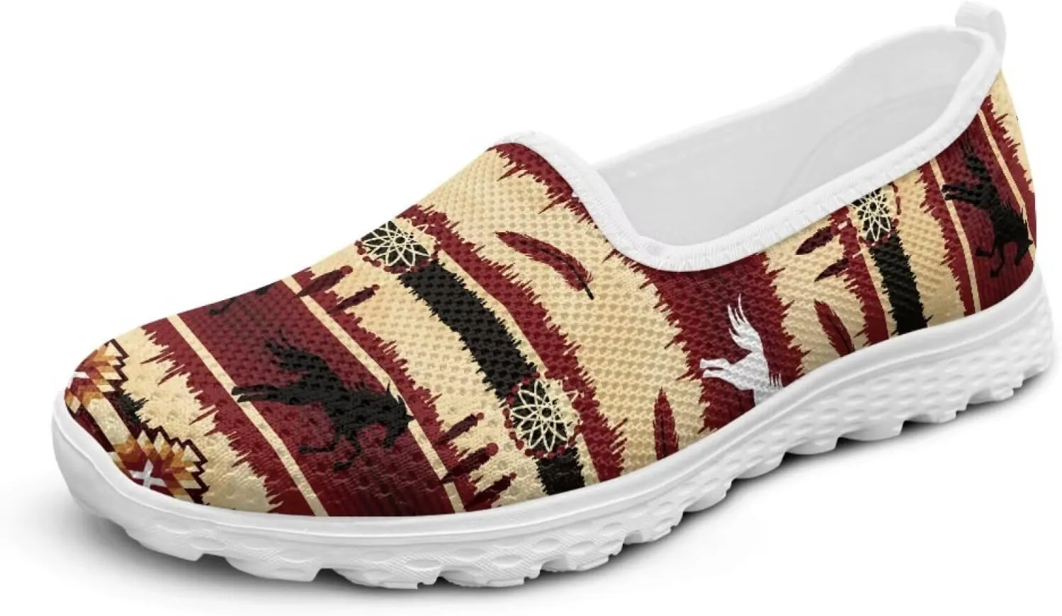 Boho Embroidered Flats Shoes for Women Y2K Dressy Walking Shoes Slip on Low Wedge Ballet Flats Work Nurse Loafers