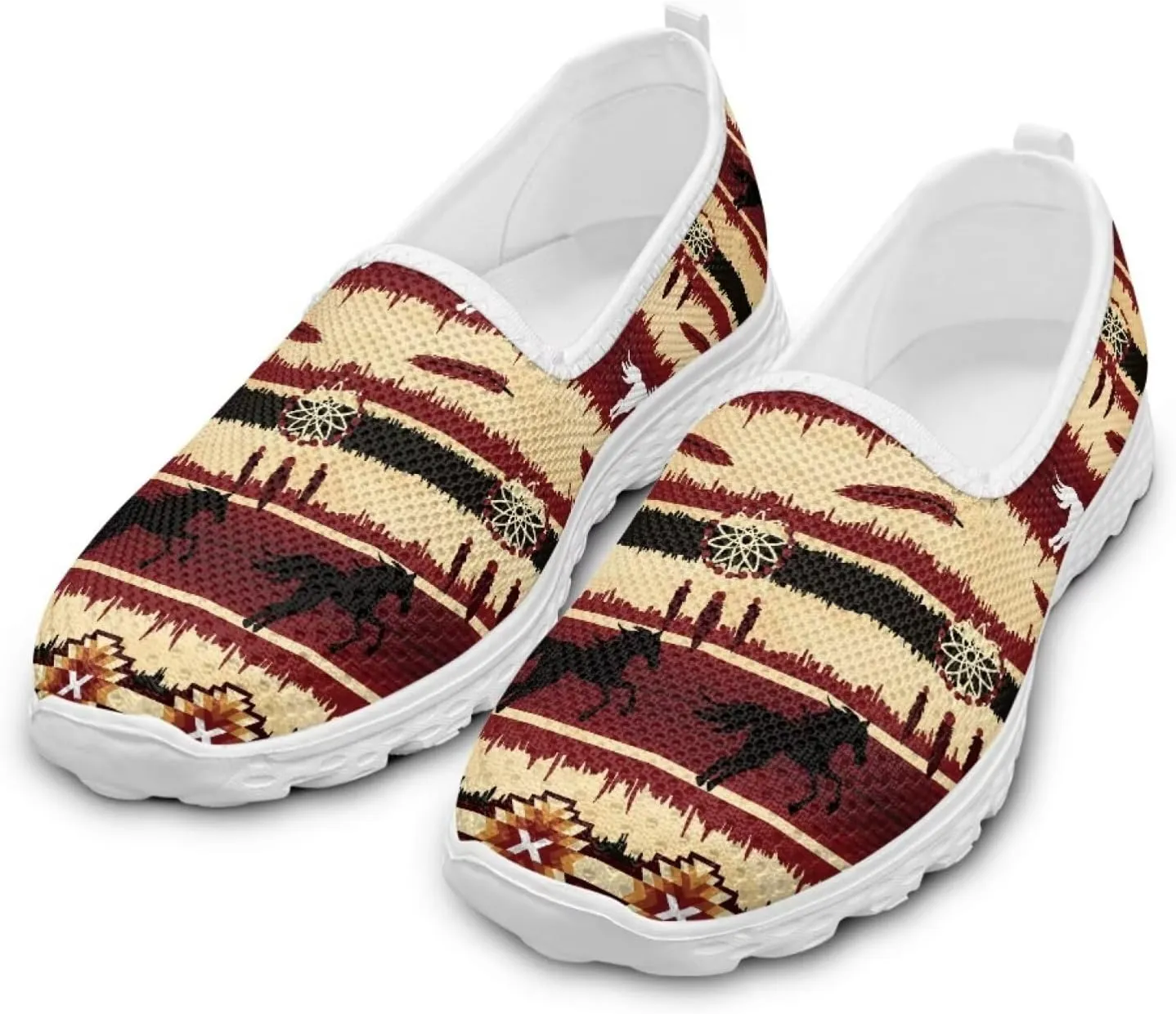 Boho Embroidered Flats Shoes for Women Y2K Dressy Walking Shoes Slip on Low Wedge Ballet Flats Work Nurse Loafers